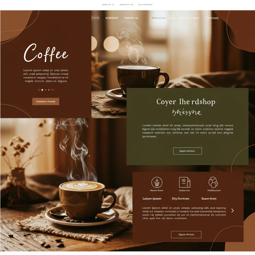 Современный дизайн сайта кофейни | Концепция ИИ - Изображение 1