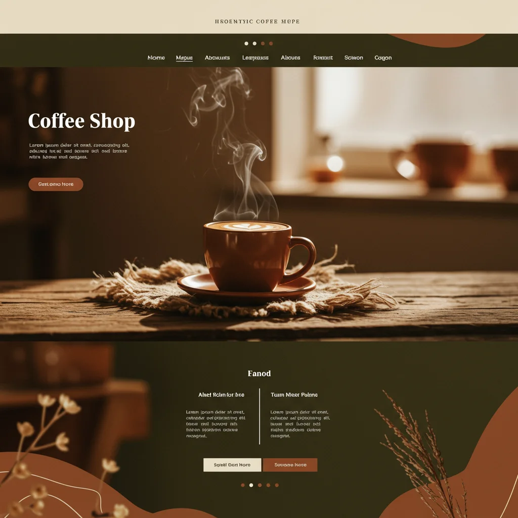 Современный дизайн сайта кофейни | Концепция ИИ - Изображение 3