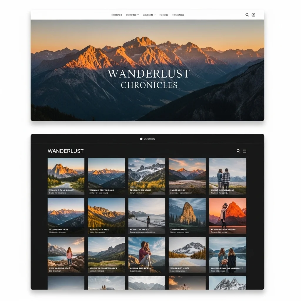Дизайн веб-сайта для личного блога, сгенерированный ИИ — Концепция 3 (V2)