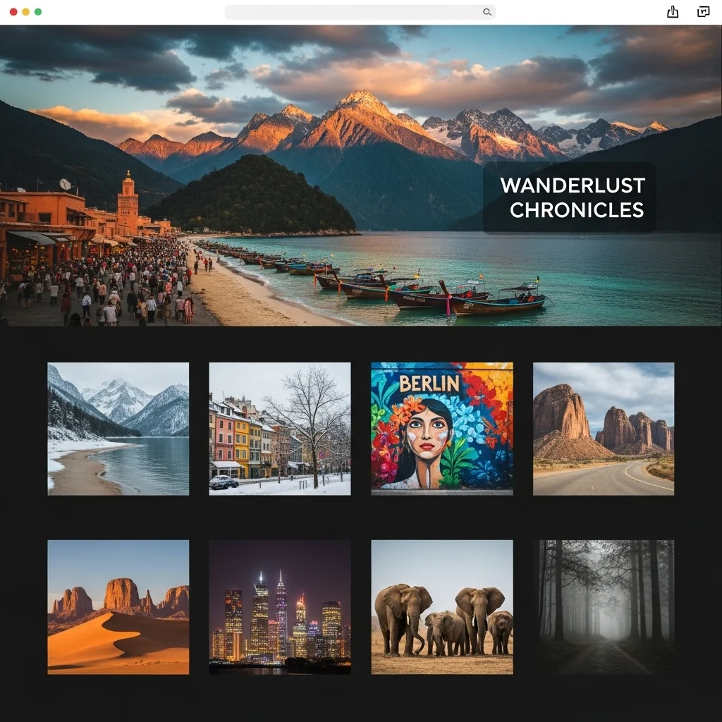 Дизайн веб-сайта для личного блога, сгенерированный ИИ — Концепция 4 (V2)
