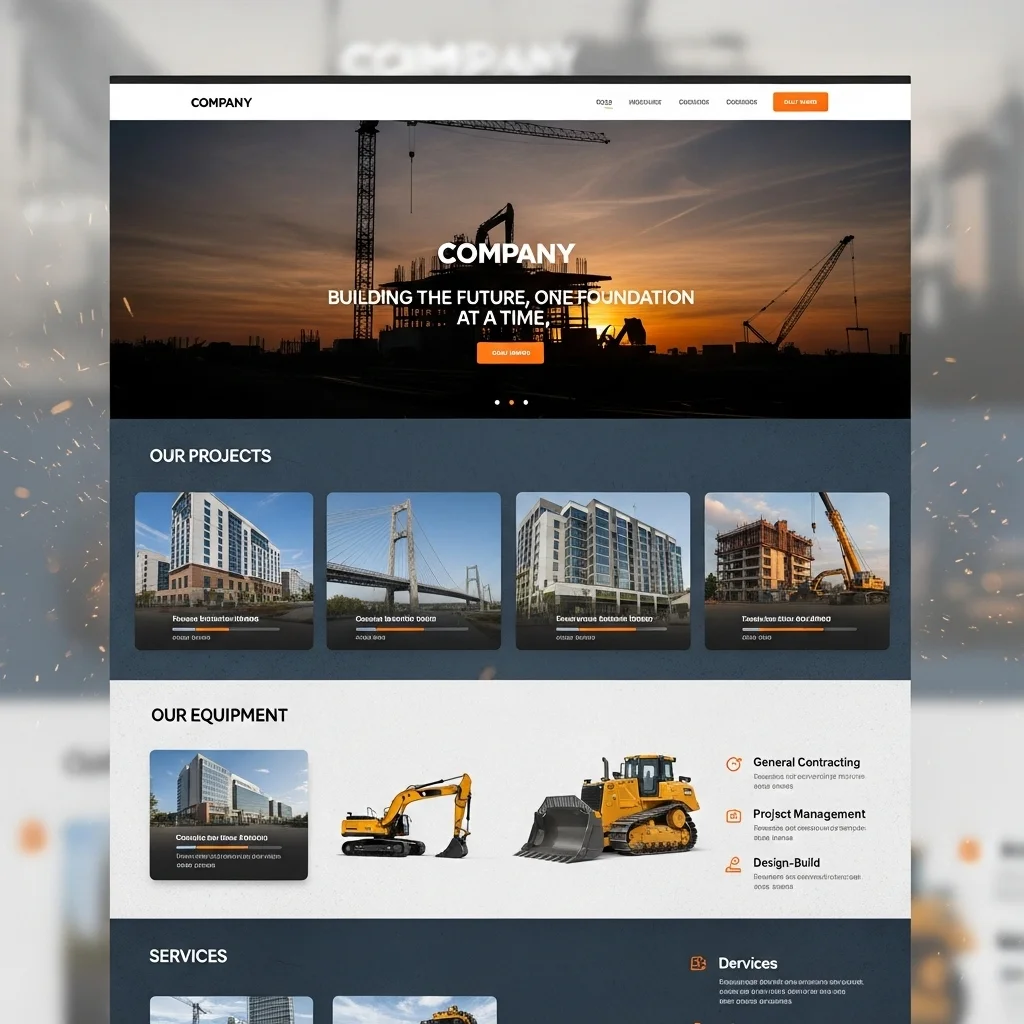 Tikinti Veb Sayt Dizaynı: Sənaye Tərzi - Süni İntellektlə Yaradılmış - Şəkil 4