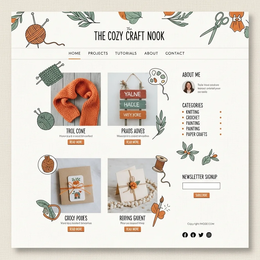 Crafts & DIY Website Design Concept 1: AI-Generated