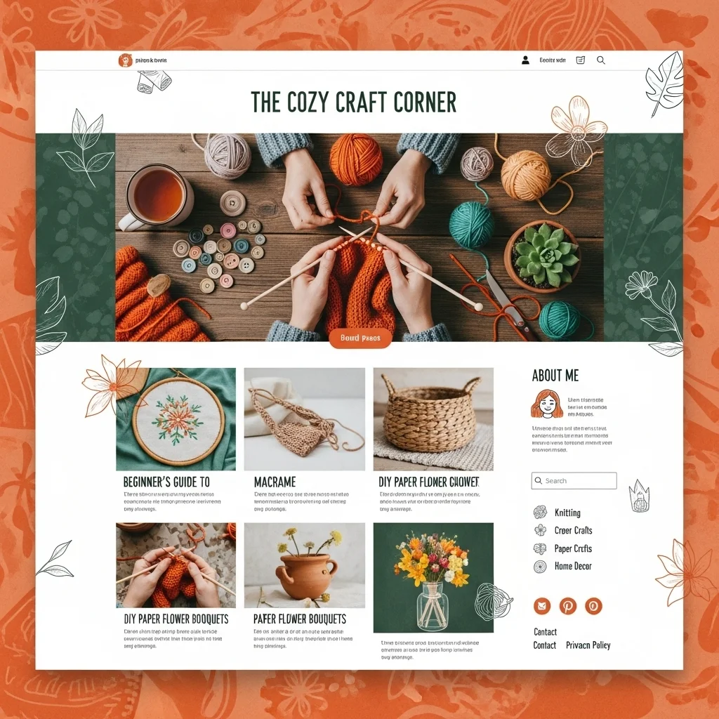 Crafts & DIY Website Design Concept 3: AI-Generated