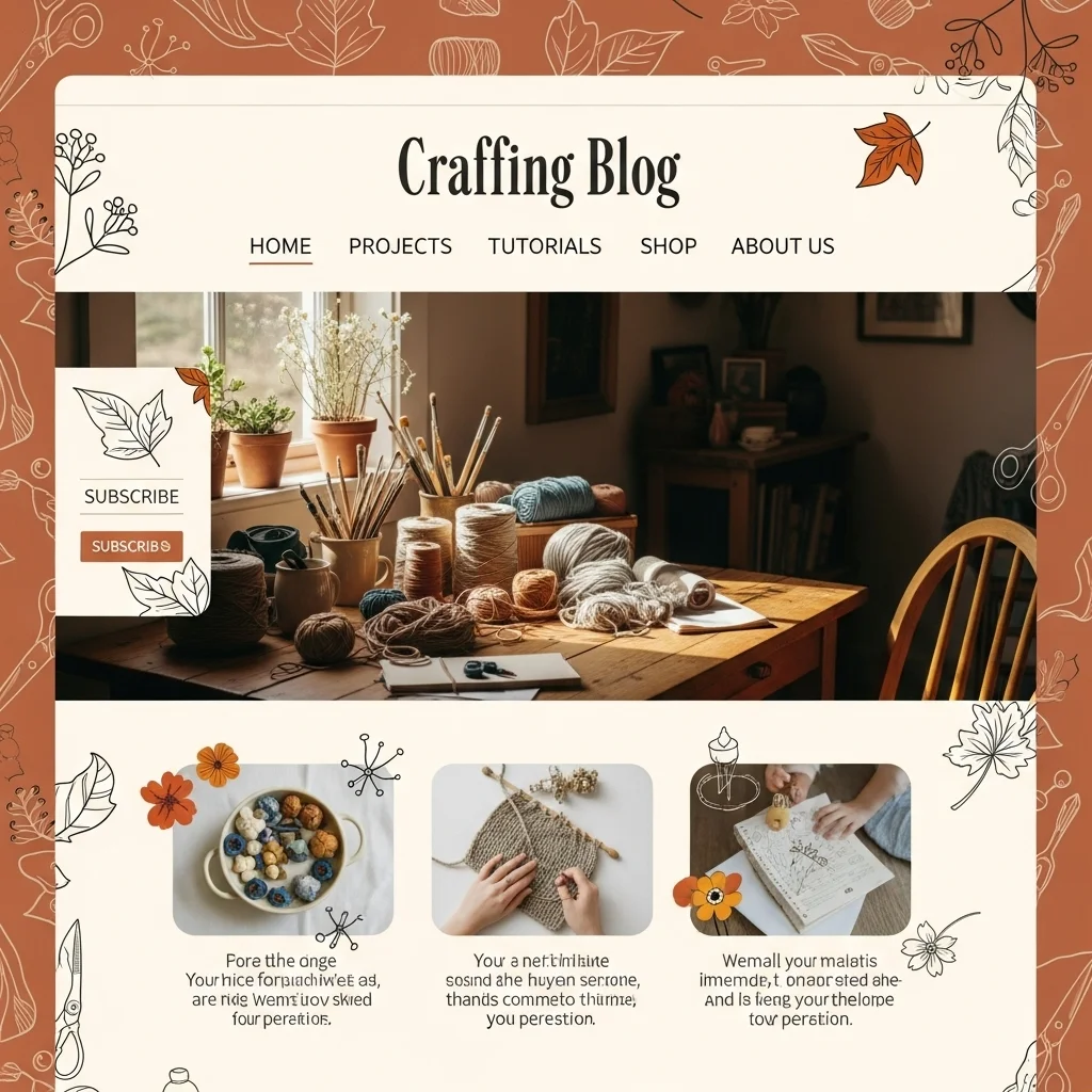 Crafts & DIY Website Design Concept 4: AI-Generated