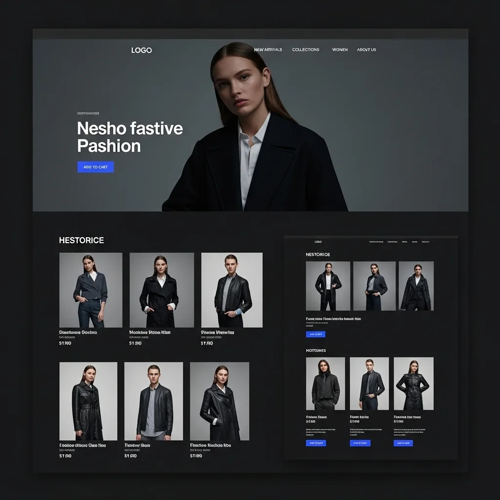 AI-Generated Ecommerce Fashion Website Design - Concept 2