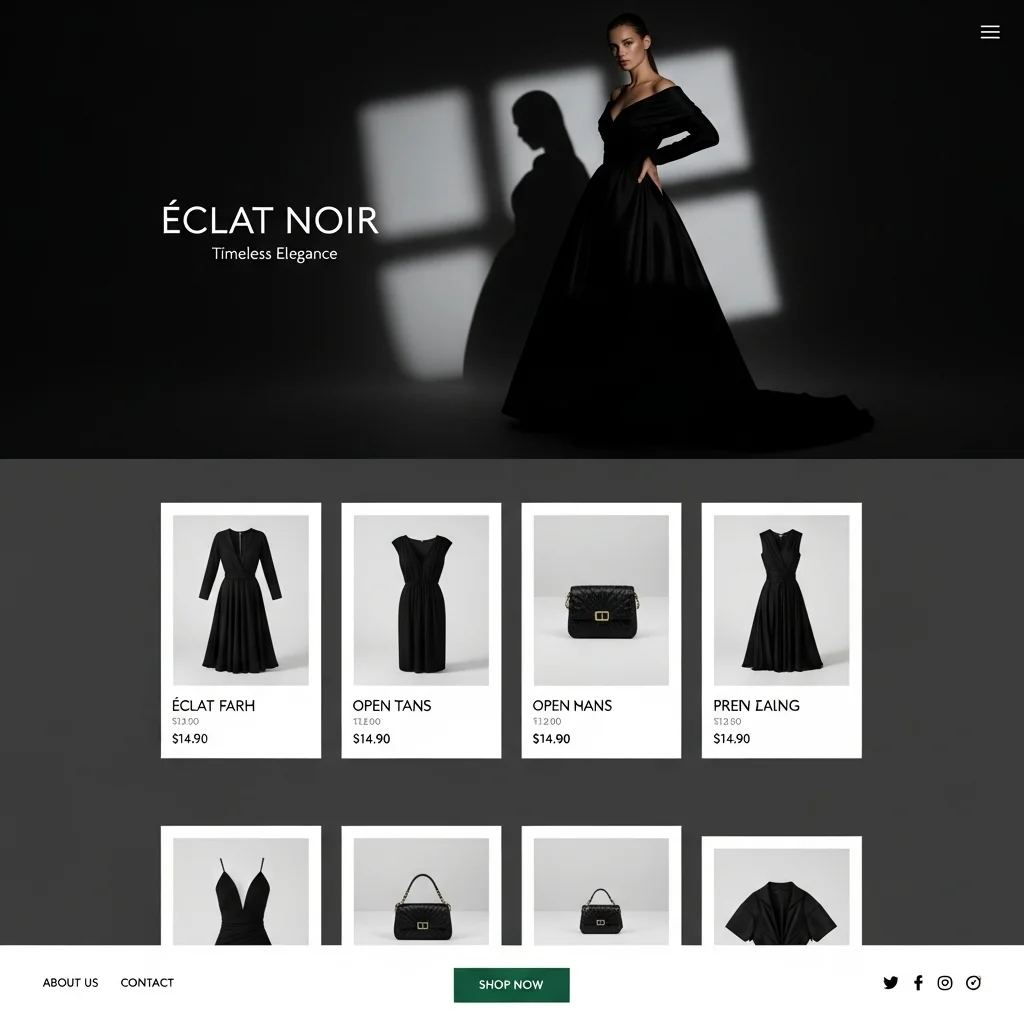 AI-Generated Ecommerce Fashion Website Design - Concept 3