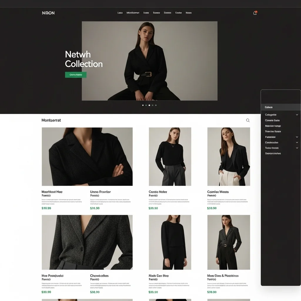AI-Generated Ecommerce Fashion Website Design - Concept 4