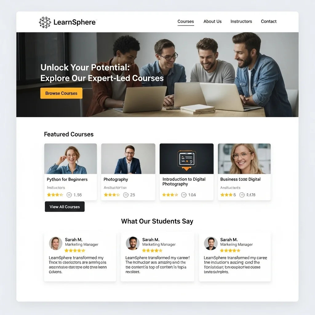 Online Course Website Design: AI-Generated Concept 1