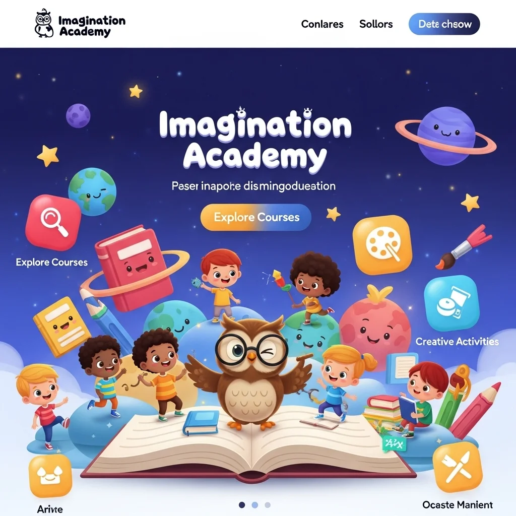 Дизайн веб-сайта для онлайн-курса: концепция, сгенерированная ИИ 2