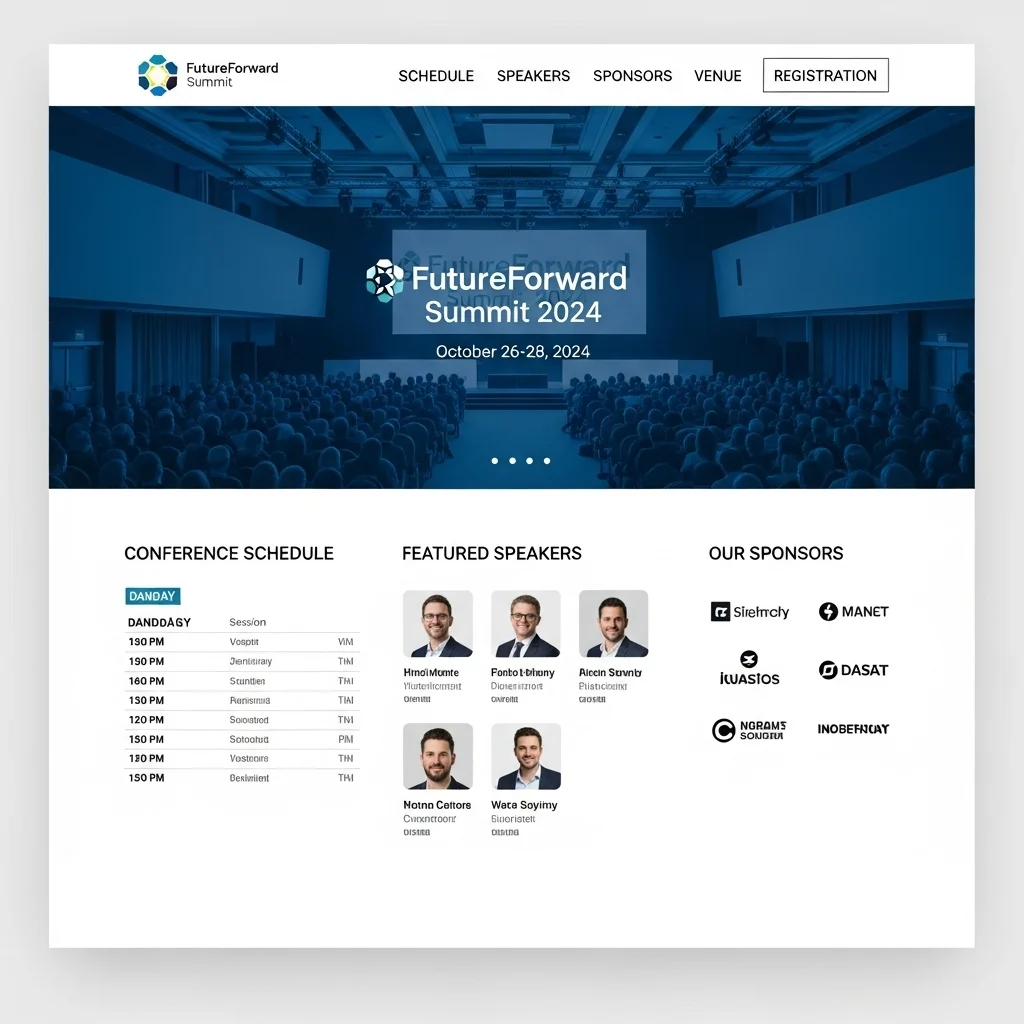 Events Conference Website Design: AI-Generated Concept - Image 1