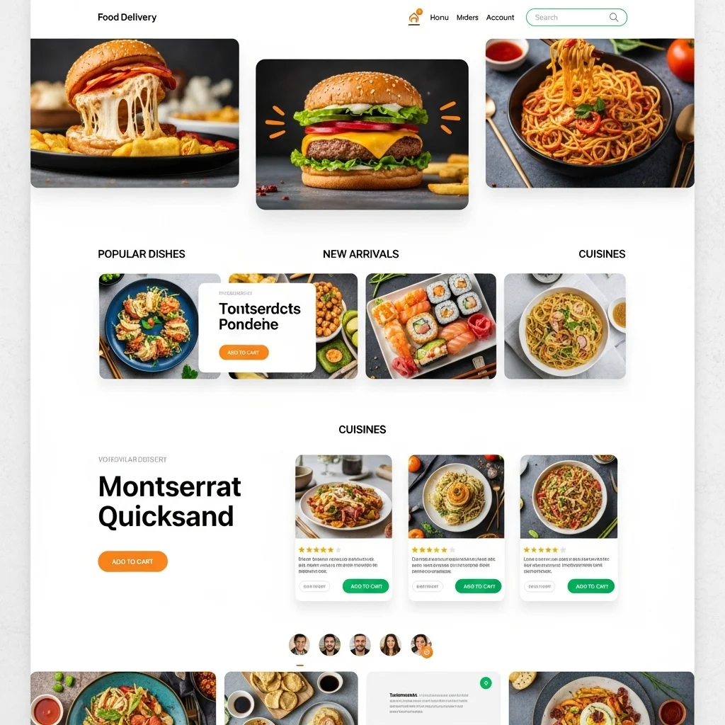 AI-Generated Food Delivery Website Design - Concept 1
