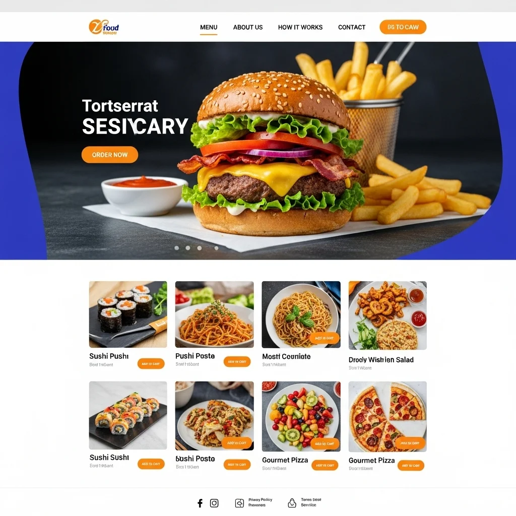 AI-Generated Food Delivery Website Design - Concept 2