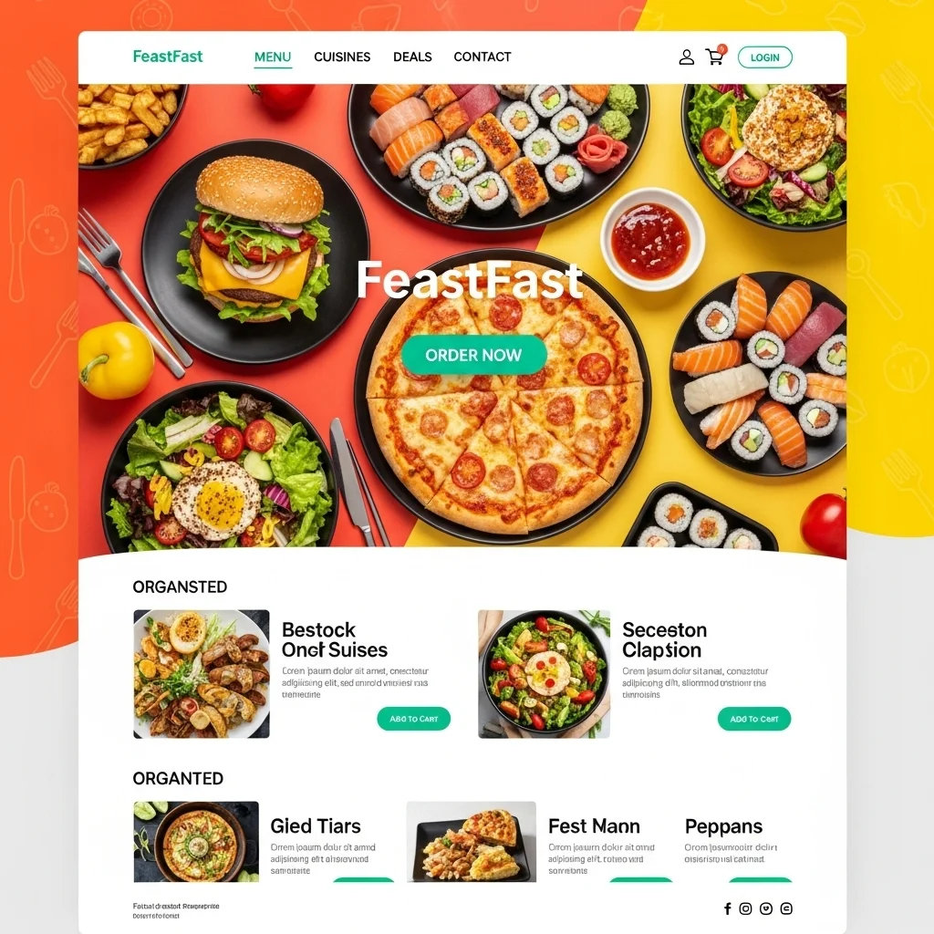AI-Generated Food Delivery Website Design - Concept 3
