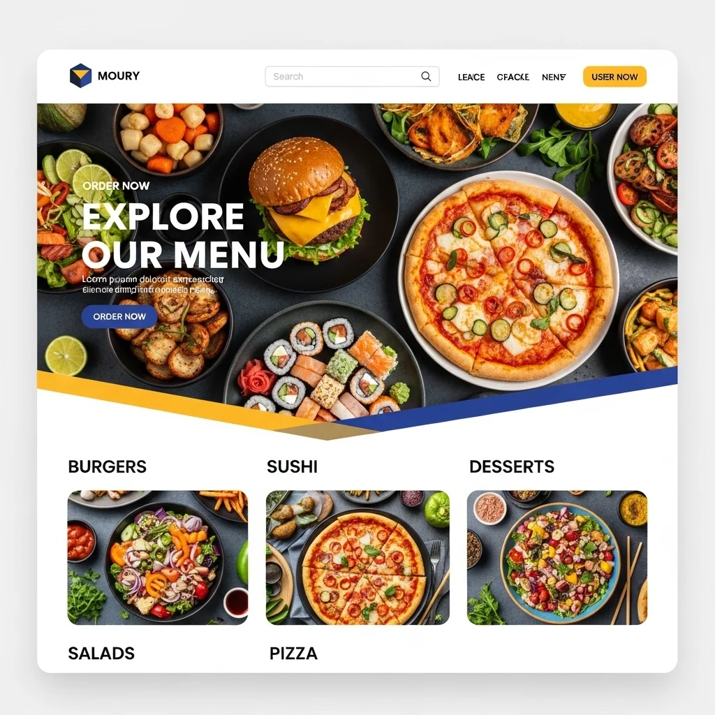 AI-Generated Food Delivery Website Design - Concept 4