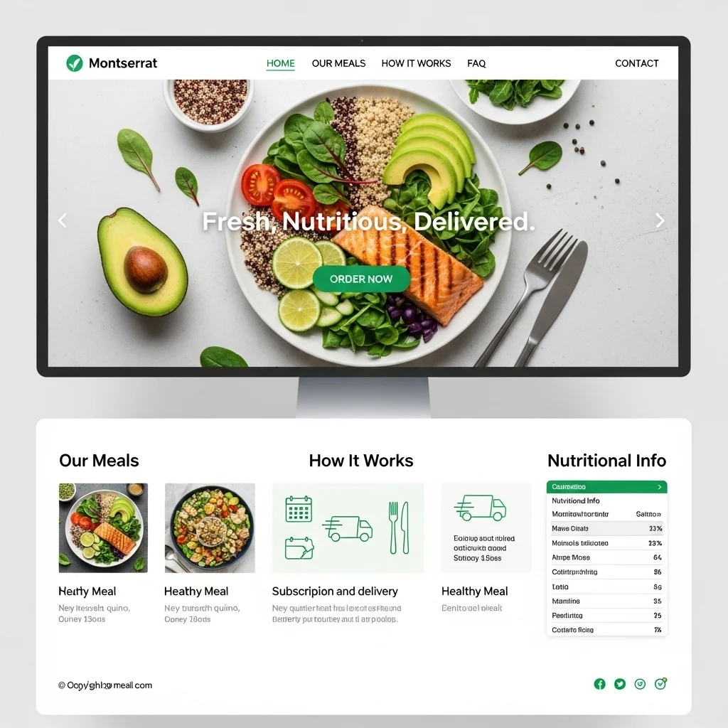 Ərzaq Çatdırılma Veb Sayt Dizaynı: Süni İntellekt Tərəfindən Yaradılan Konsepsiya - Şəkil 1