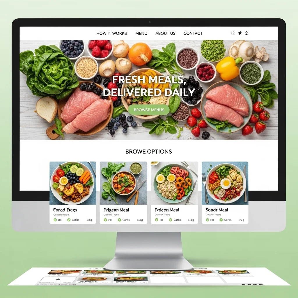 Ərzaq Çatdırılma Veb Sayt Dizaynı: Süni İntellekt Tərəfindən Yaradılan Konsepsiya - Şəkil 4