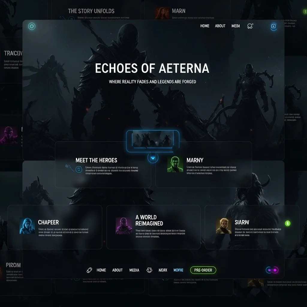 AI-Generated Gaming Website Design Concept 1