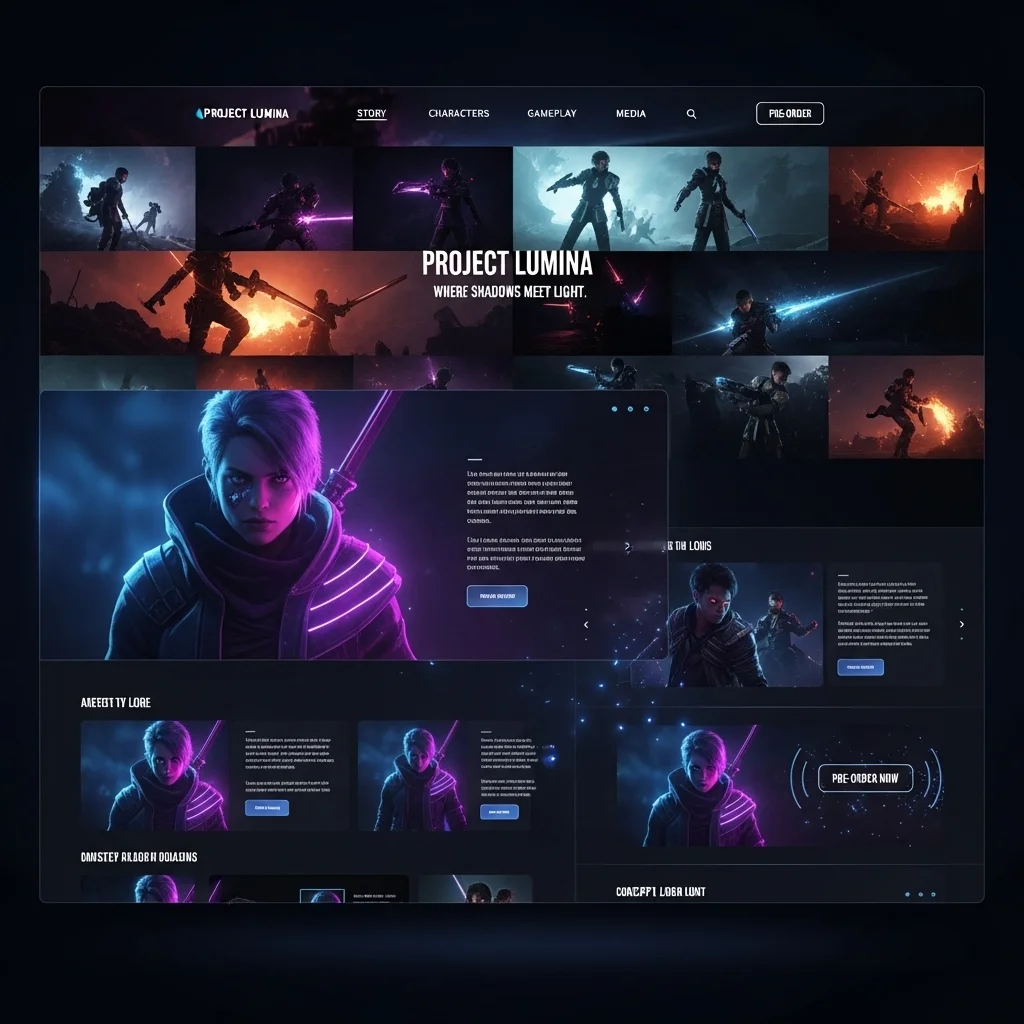 AI-Generated Gaming Website Design Concept 3