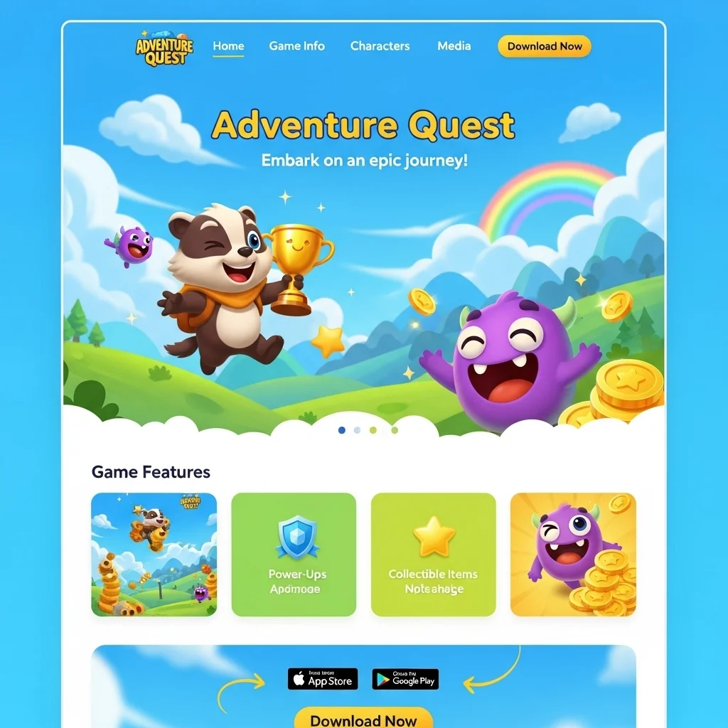 AI-Generated Gaming Website Design - Concept 3