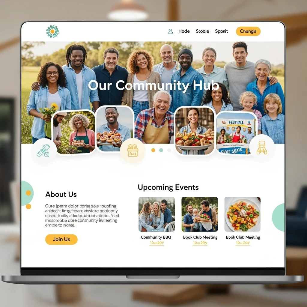 Membership Community Website Design: AI-Generated Concept - Image 1