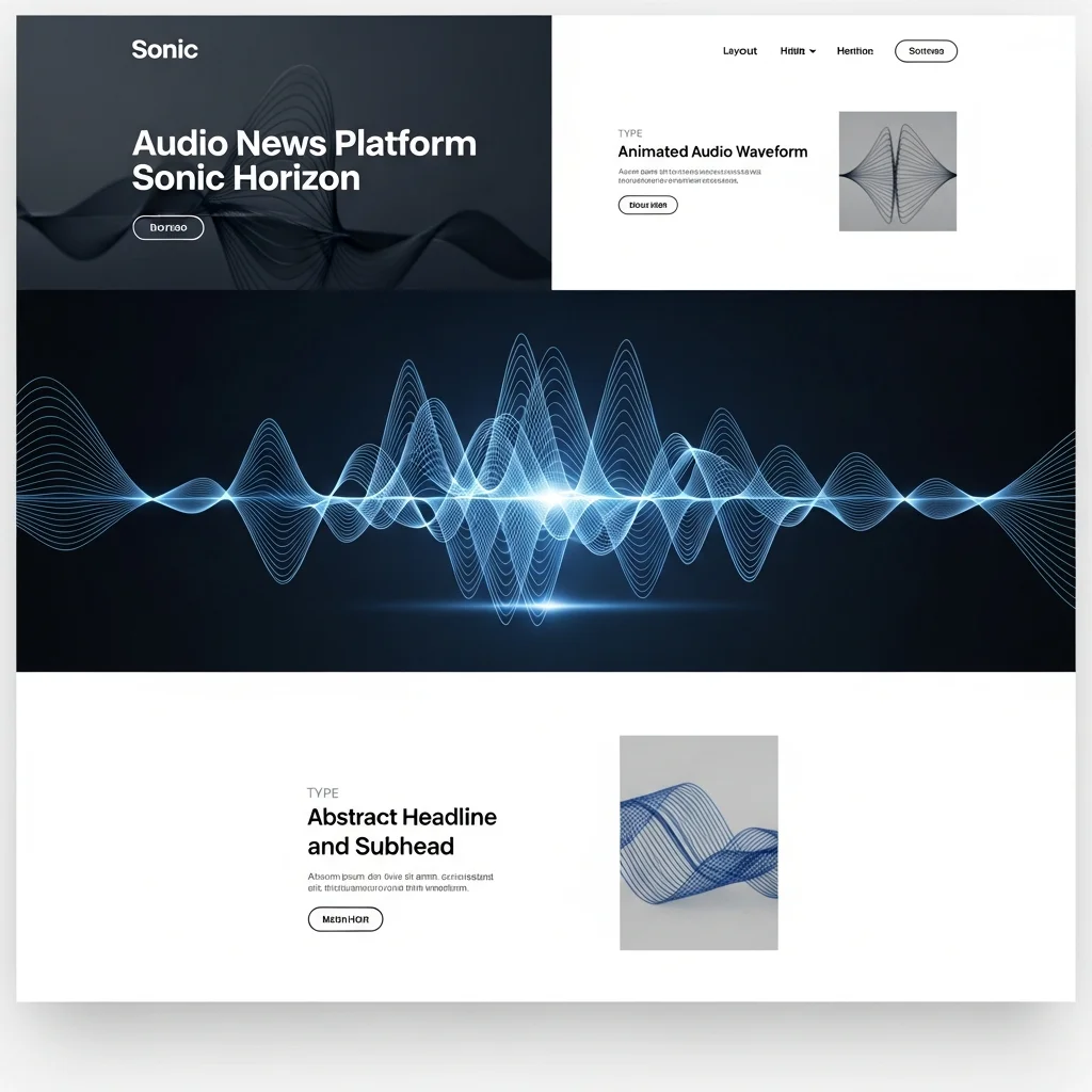 Audio Xəbər Mərkəzi: Dinləyicilər üçün Süni İntellekt Veb Sayt Dizaynı - Şəkil 1