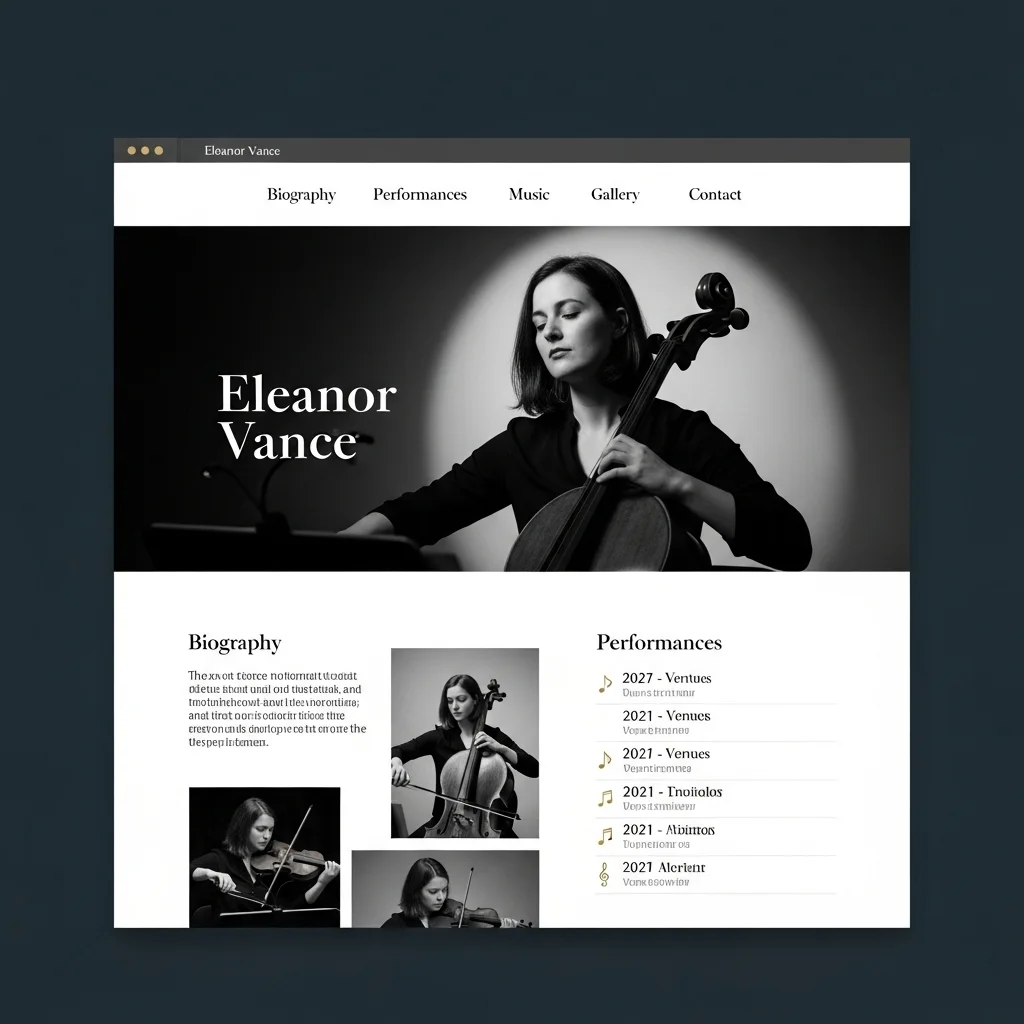 Дизайн веб-сайта для музыкальной группы: концепция, сгенерированная ИИ — Изображение 1