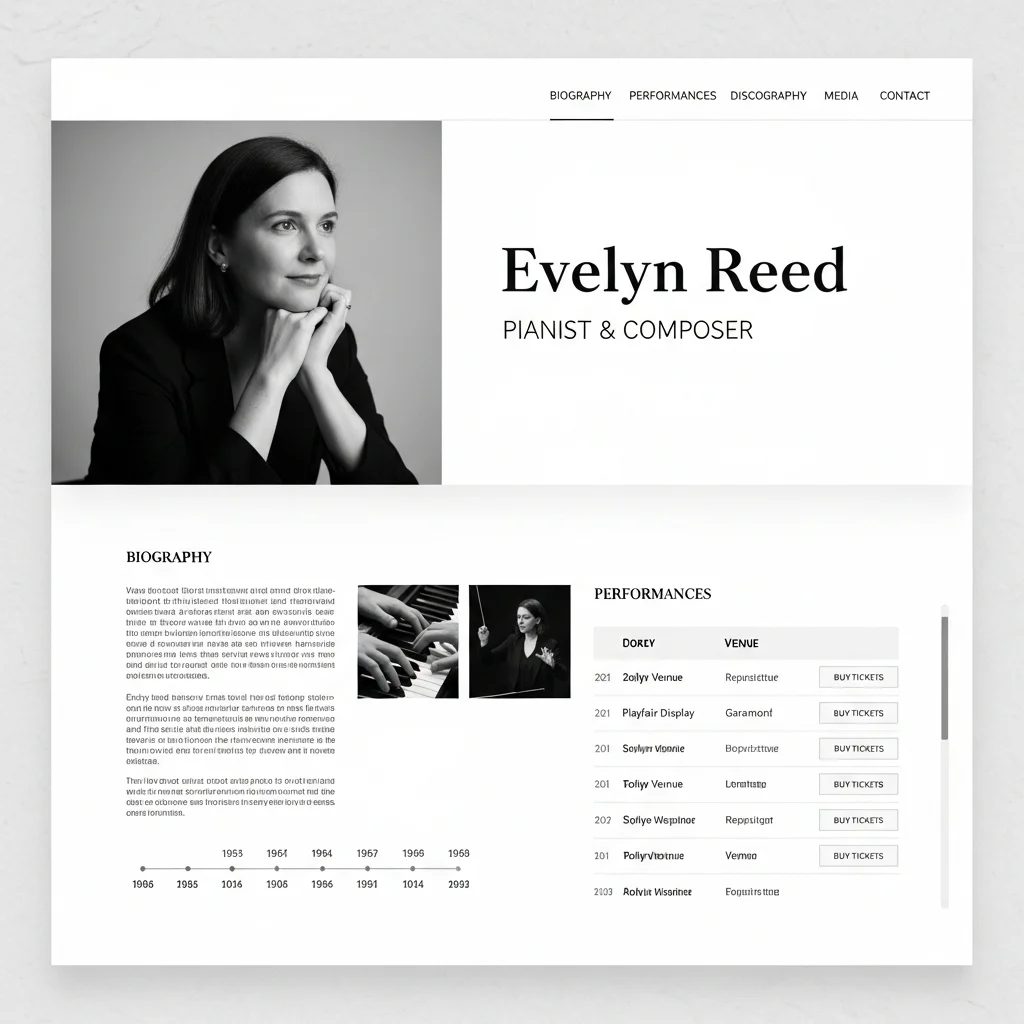 Дизайн веб-сайта для музыкальной группы: концепция, сгенерированная ИИ — Изображение 2