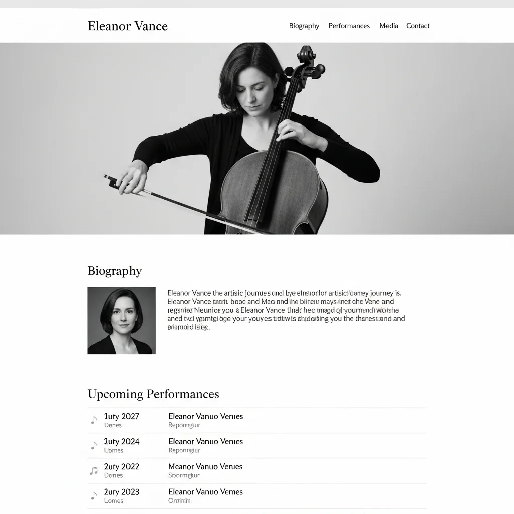 Дизайн веб-сайта для музыкальной группы: концепция, сгенерированная ИИ — Изображение 3