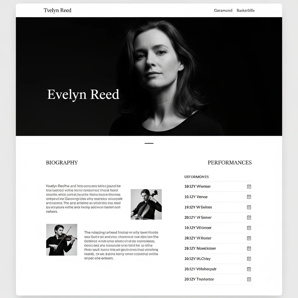 Дизайн веб-сайта для музыкальной группы: концепция, сгенерированная ИИ — Изображение 4