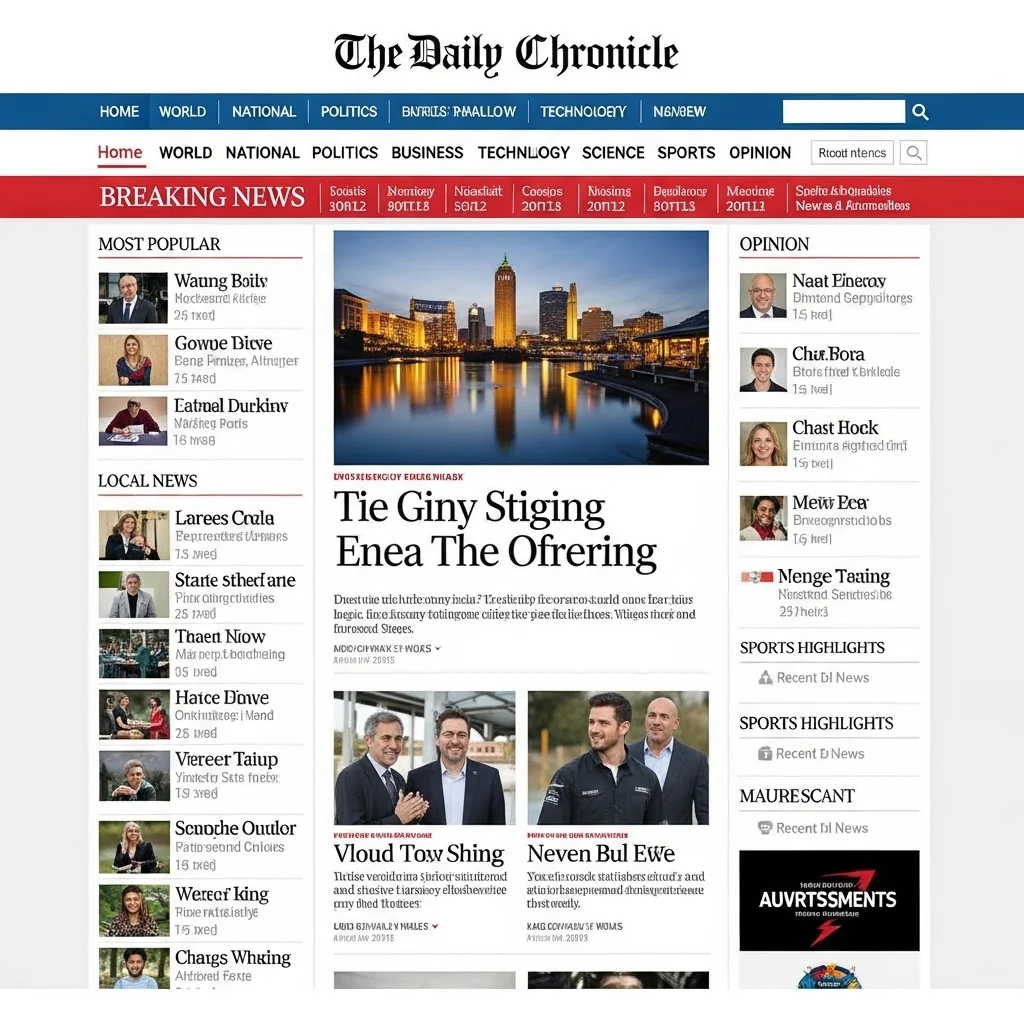 News Magazine Website Design V2 - AI Generated Concept 2