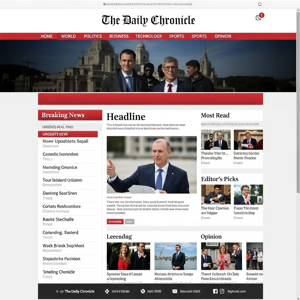 News Magazine Website Design V2 - AI Generated Concept 3