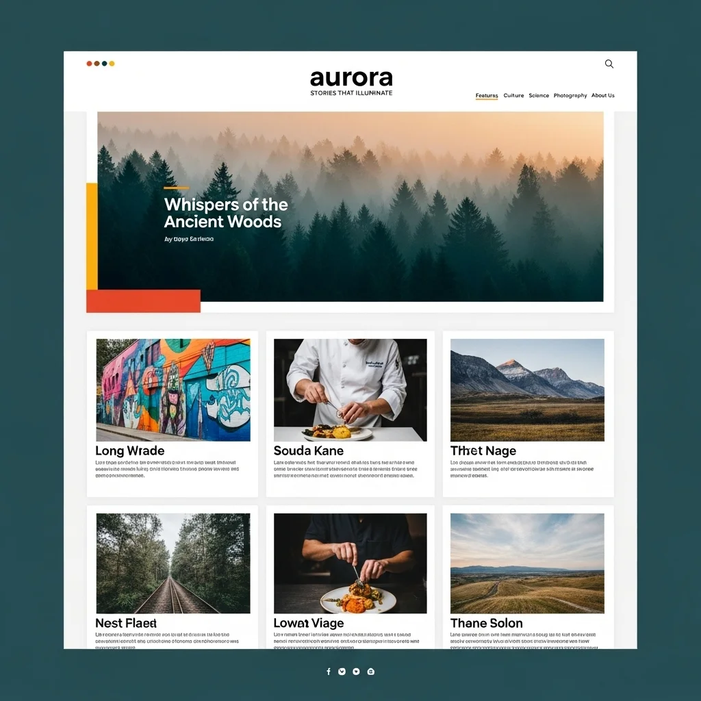 News Magazine Website Design Concept 1 - AI Generated