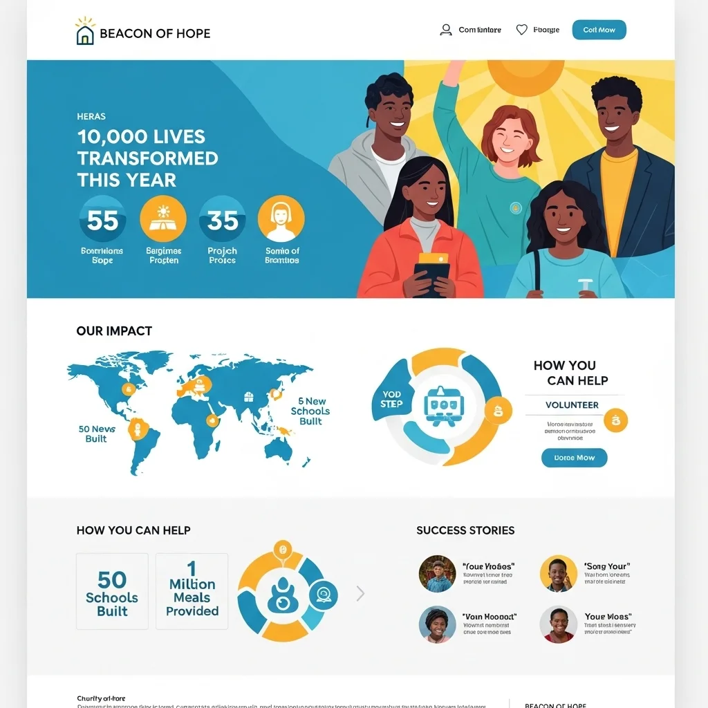 Nonprofit Charity Website Design: AI-Generated Concept - Image 3