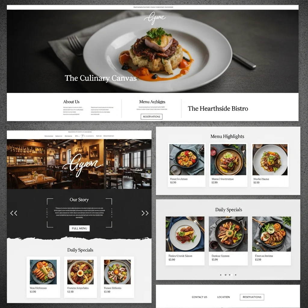 Restoran Veb Sayt Dizaynı: Süni İntellektlə Yaradılmış Konsepsiya - Şəkil 1