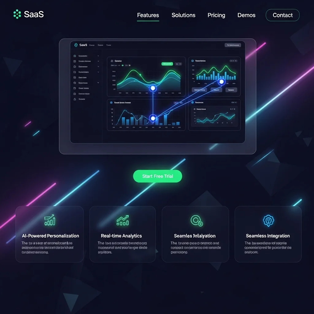 Дизайн веб-сайта SaaS, созданный ИИ — Технология v2.1 — Изображение 2