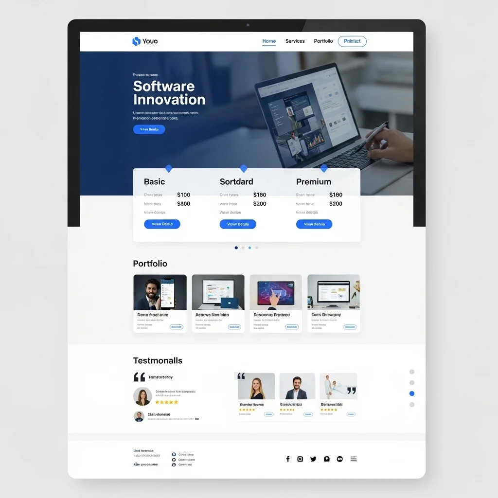 Texnologiya SaaS v3 Veb Sayt Dizaynı: Süni İntellekt Tərəfindən Yaradılan Konsept - Şəkil 4