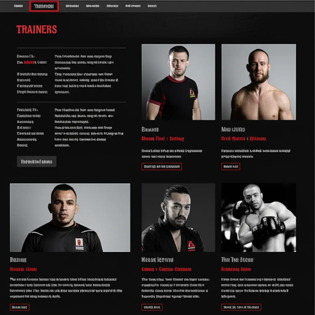 MMA Gym Website Design: AI-Powered Concept - Image 3