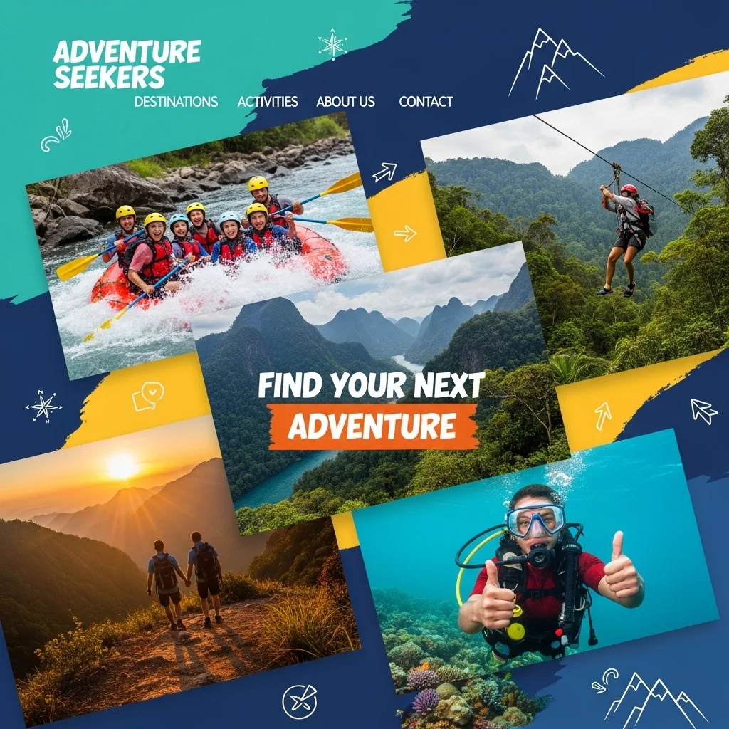 Дизайн веб-сайта для приключенческих путешествий: концепция, созданная ИИ — Изображение 3