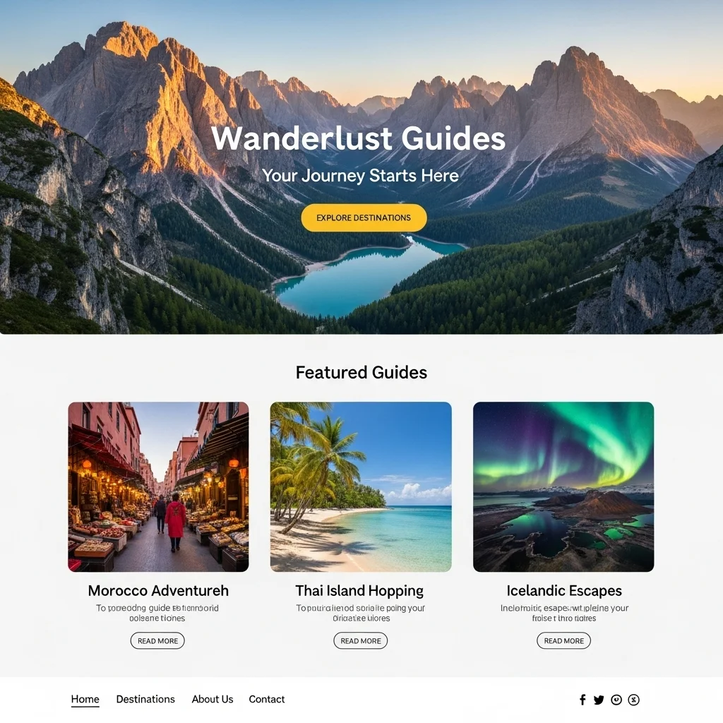 Səyahət Turizm Veb Sayt Dizaynı: Süni İntellekt Tərəfindən Yaradılan Konsept - Şəkil 2