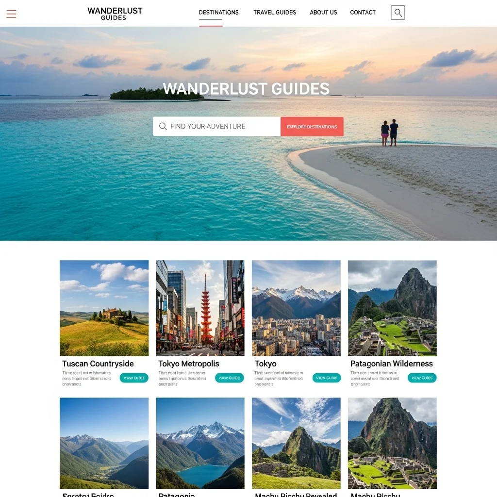 Səyahət Turizm Veb Sayt Dizaynı: Süni İntellekt Tərəfindən Yaradılan Konsept - Şəkil 3