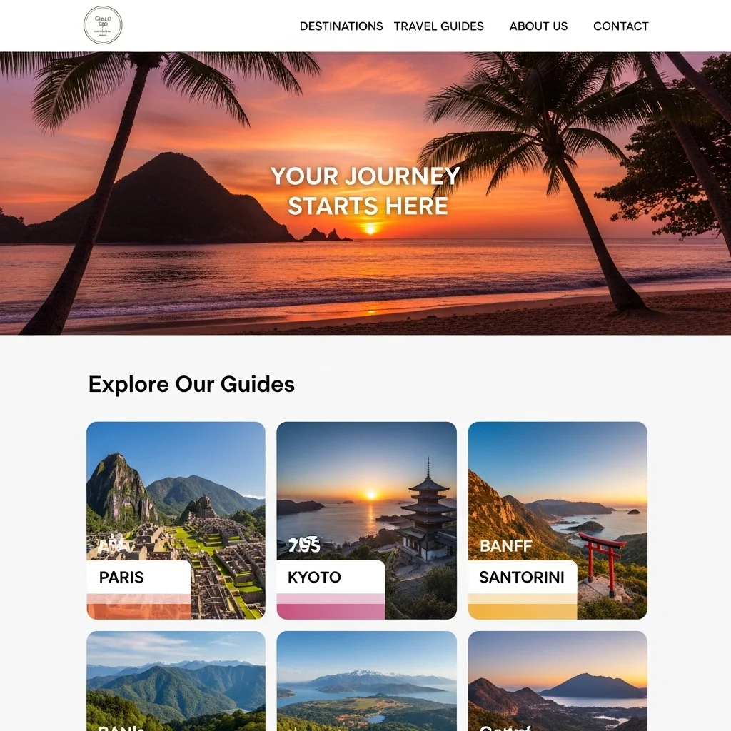 Səyahət Turizm Veb Sayt Dizaynı: Süni İntellekt Tərəfindən Yaradılan Konsept - Şəkil 4