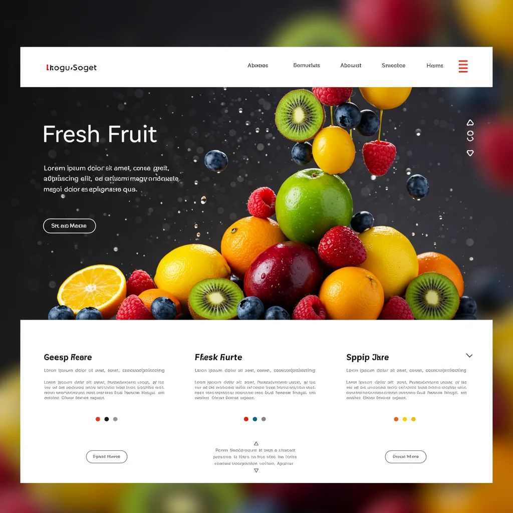 Яркий дизайн веб-сайта для продавца свежих фруктов | Электронная коммерция - Изображение 1